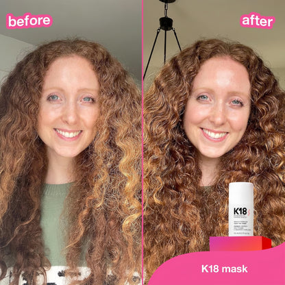 K18 Leave-In Molecular Repair Hair Mask, Patented, Lasting Repair For Dry, Frizzy, Damaged Hair, Reverse Damage In 4 Minutes From Bleach, Color, Chemical Services + Heat